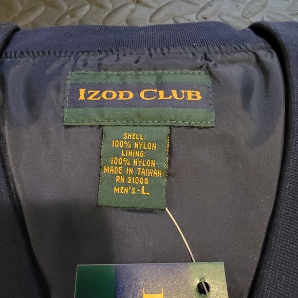 Vintage Men's Nylon Windbreaker by Izod, Plaid, Pullover V Neck, Lined, NOS, L - Picture 15 of 16